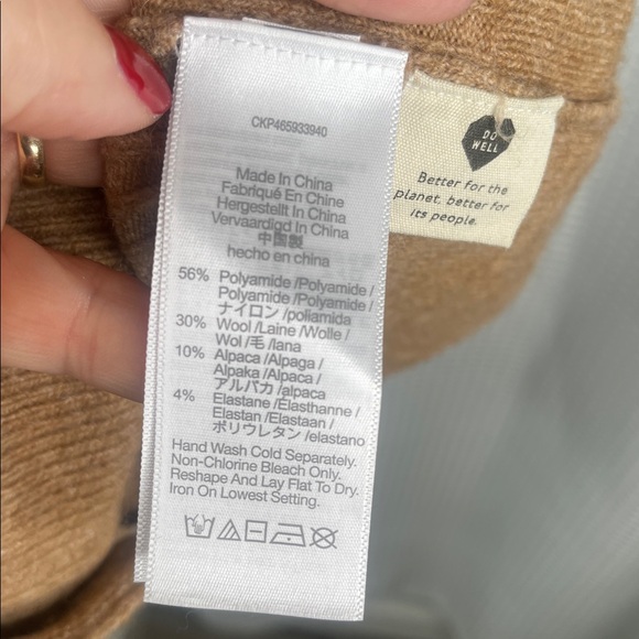 Madewell Cameron Button Front Ribbed Cardigan Sweater Wool Alpaca Blend Sz S - Picture 7 of 8